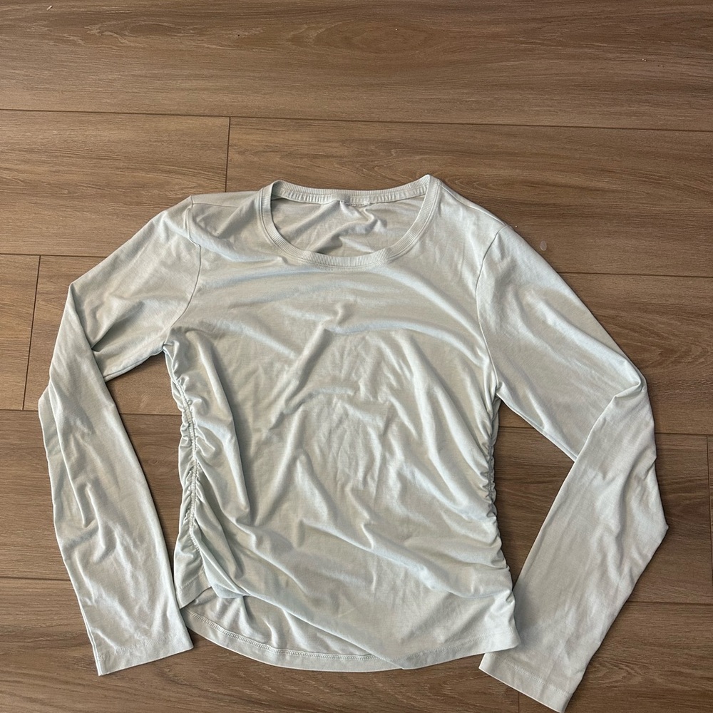 Athleta Light Blue Long Sleeve Women's Top with Synched Sides